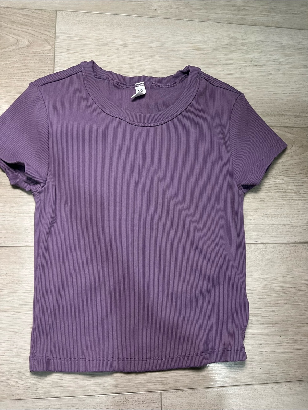 bp Purple Ribbed Short Sleeve Tee